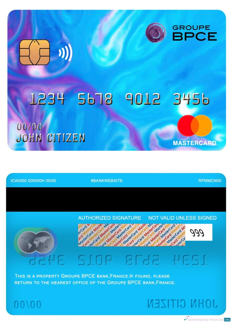 Download France Groupe BPCE bank mastercard Photoshop template